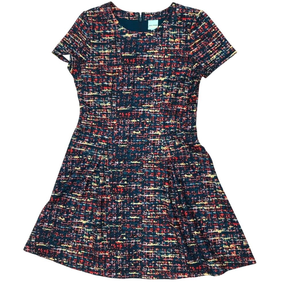 Plenty Tracy Reece Multicolor Short Sleeve Drop Waist A-Line Dress Size 8